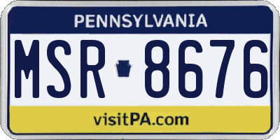 PA license plate MSR8676