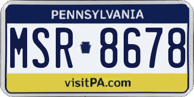 PA license plate MSR8678