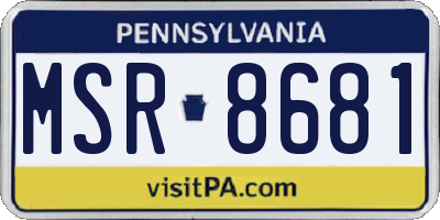 PA license plate MSR8681