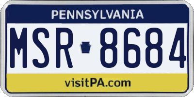 PA license plate MSR8684