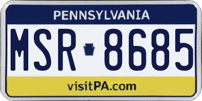 PA license plate MSR8685