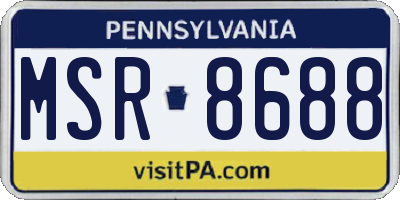 PA license plate MSR8688