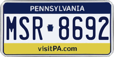 PA license plate MSR8692