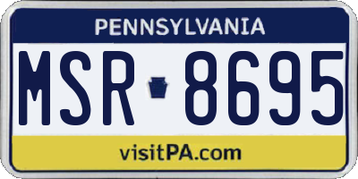 PA license plate MSR8695