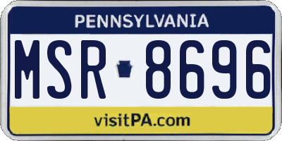 PA license plate MSR8696