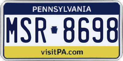 PA license plate MSR8698