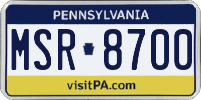 PA license plate MSR8700