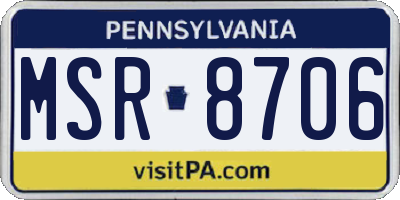 PA license plate MSR8706