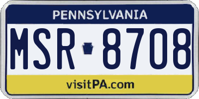 PA license plate MSR8708