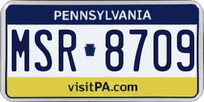 PA license plate MSR8709