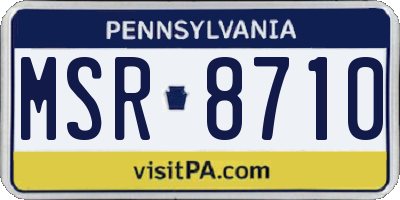 PA license plate MSR8710
