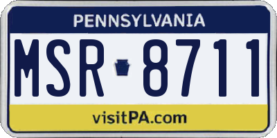 PA license plate MSR8711
