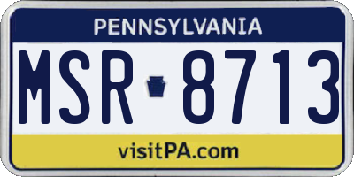 PA license plate MSR8713