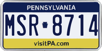 PA license plate MSR8714