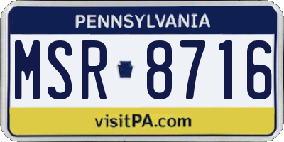 PA license plate MSR8716