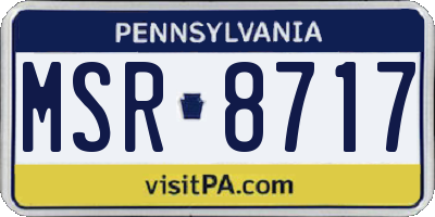 PA license plate MSR8717
