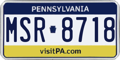 PA license plate MSR8718