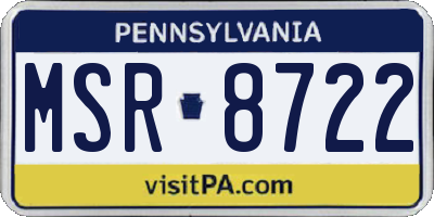 PA license plate MSR8722