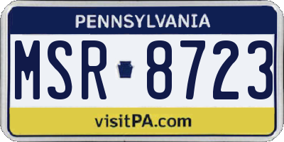 PA license plate MSR8723