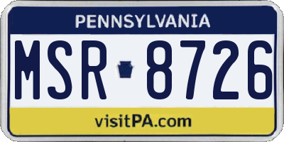PA license plate MSR8726