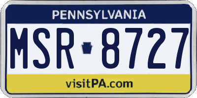PA license plate MSR8727