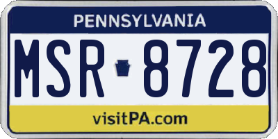 PA license plate MSR8728