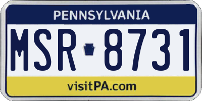 PA license plate MSR8731