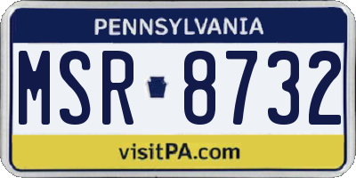 PA license plate MSR8732
