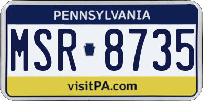 PA license plate MSR8735