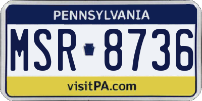 PA license plate MSR8736