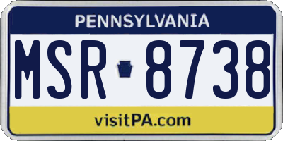 PA license plate MSR8738