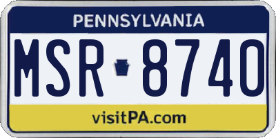 PA license plate MSR8740