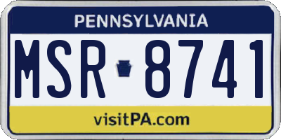 PA license plate MSR8741