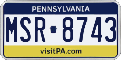 PA license plate MSR8743