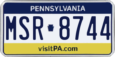 PA license plate MSR8744