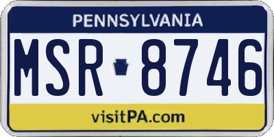 PA license plate MSR8746