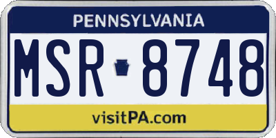 PA license plate MSR8748