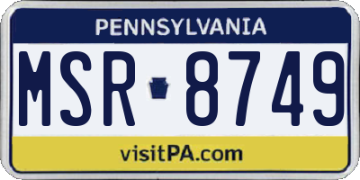 PA license plate MSR8749