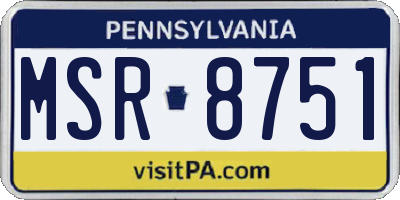 PA license plate MSR8751