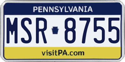 PA license plate MSR8755