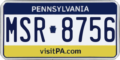 PA license plate MSR8756