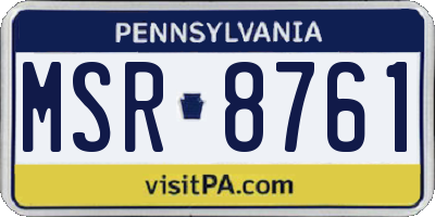 PA license plate MSR8761
