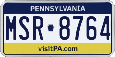 PA license plate MSR8764