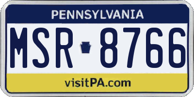 PA license plate MSR8766