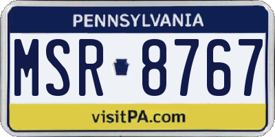 PA license plate MSR8767