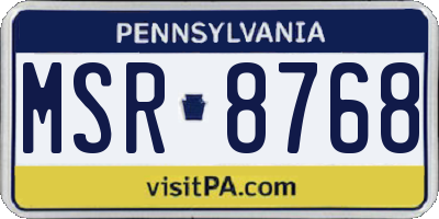PA license plate MSR8768