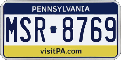 PA license plate MSR8769