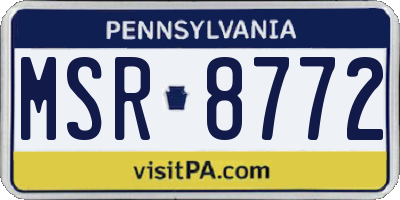 PA license plate MSR8772