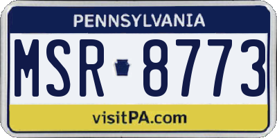 PA license plate MSR8773