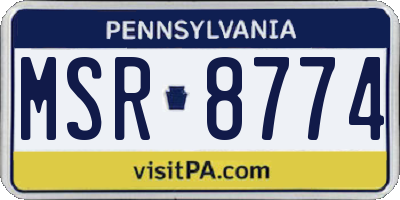 PA license plate MSR8774
